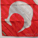 LOUIS VUITTON LV Cup 2000 Scarf Silk Red LV Auth bs36345-4