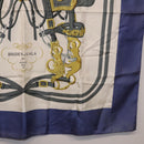 HERMES Carre 90 Scarf BRIDS De GALA Silk Blue Auth bs36346-10