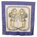 HERMES Carre 90 Scarf BRIDS De GALA Silk Blue Auth bs36346-14