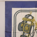 HERMES Carre 90 Scarf BRIDS De GALA Silk Blue Auth bs36346-2