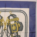 HERMES Carre 90 Scarf BRIDS De GALA Silk Blue Auth bs36346-4