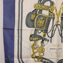 HERMES Carre 90 Scarf BRIDS De GALA Silk Blue Auth bs36346-5