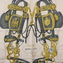 HERMES Carre 90 Scarf BRIDS De GALA Silk Blue Auth bs36346-6