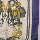 HERMES Carre 90 Scarf BRIDS De GALA Silk Blue Auth bs36346-7