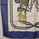 HERMES Carre 90 Scarf BRIDS De GALA Silk Blue Auth bs36346-8