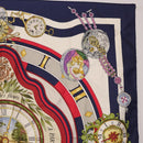 HERMES Carre 90 Scarf Parmi ls Fleurs Je Compte Les Heures Silk Auth bs36347-4