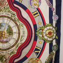 HERMES Carre 90 Scarf Parmi ls Fleurs Je Compte Les Heures Silk Auth bs36347-7