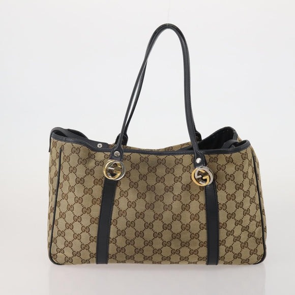 GUCCI GG Canvas Shoulder Bag 2 Set Beige Pink Auth bs36348