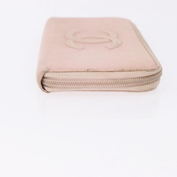 CHANEL Wallet Leather Caviar Skin 3 Set Black Pink Yellow CC Auth bs36349