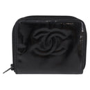 CHANEL Wallet Leather Caviar Skin 3 Set Black Pink Yellow CC Auth bs36349-2