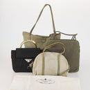 PRADA Shoulder Bag Nylon Canvas 2way 4 Set Red Black Auth bs36350-27