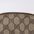 GUCCI GG Supreme Web Sherry Line Clutch Bag PVC 2 Set Beige Auth bs36351-11
