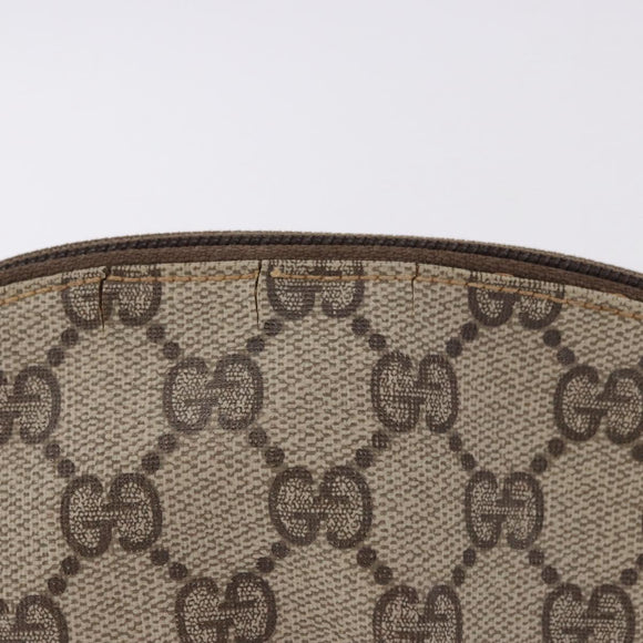 GUCCI GG Supreme Web Sherry Line Clutch Bag PVC 2 Set Beige Auth bs36351