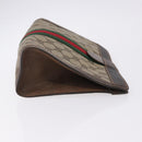 GUCCI GG Supreme Web Sherry Line Clutch Bag PVC 2 Set Beige Auth bs36351-4