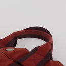 HERMES Hand Bag Canvas 2 Set Red Black Auth bs36352-14