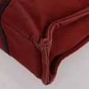 HERMES Hand Bag Canvas 2 Set Red Black Auth bs36352-16