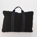 HERMES Hand Bag Canvas 2 Set Red Black Auth bs36352-2