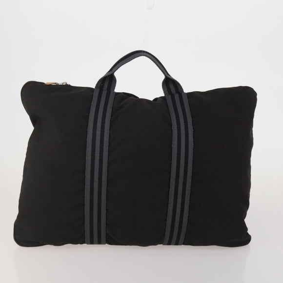 HERMES Hand Bag Canvas 2 Set Red Black Auth bs36352