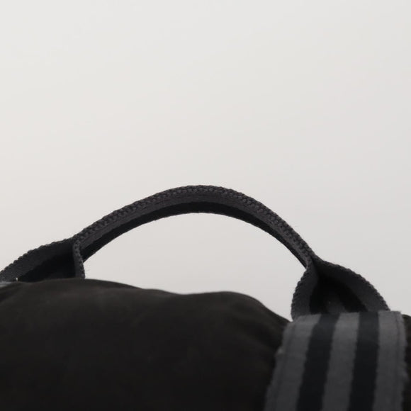 HERMES Hand Bag Canvas 2 Set Red Black Auth bs36352