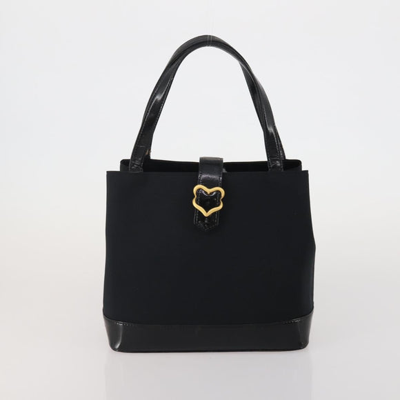 SAINT LAURENT Hand Bag Leather Canvas 2 Set Black Beige Auth bs36353