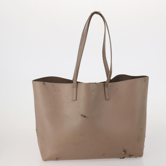 SAINT LAURENT Hand Bag Leather Canvas 2 Set Black Beige Auth bs36353