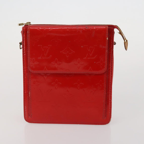 LOUIS VUITTON Monogram Vernis Pouch 4 Set Red LV Auth bs36354