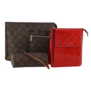 LOUIS VUITTON Monogram Vernis Pouch 4 Set Red LV Auth bs36354-1
