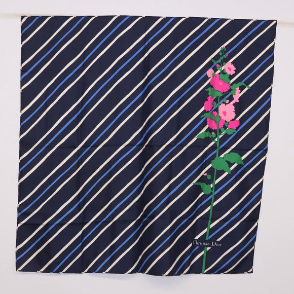 LOEWE Christian Dior Saint Laurent Scarf Silk 4 Set Red Navy Brown Auth bs36356