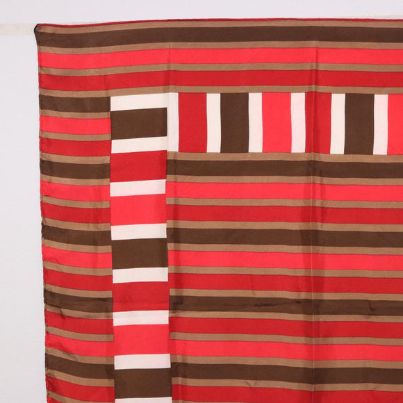 LOEWE Christian Dior Saint Laurent Scarf Silk 4 Set Red Navy Brown Auth bs36356