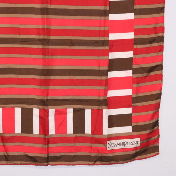 LOEWE Christian Dior Saint Laurent Scarf Silk 4 Set Red Navy Brown Auth bs36356