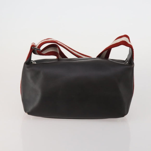 BALLY Shoulder Bag Leather PVC 4 Set Black Green Auth bs36357
