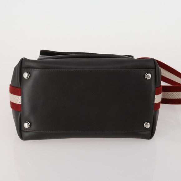 BALLY Shoulder Bag Leather PVC 4 Set Black Green Auth bs36357