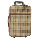 BURBERRY Nova Check Carry Case PVC Beige Gold Auth bs36358-1