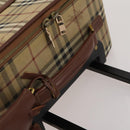 BURBERRY Nova Check Carry Case PVC Beige Gold Auth bs36358-17