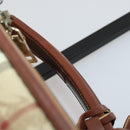 BURBERRY Nova Check Carry Case PVC Beige Gold Auth bs36358-18