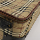 BURBERRY Nova Check Carry Case PVC Beige Gold Auth bs36358-19