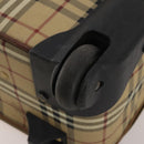 BURBERRY Nova Check Carry Case PVC Beige Gold Auth bs36358-21