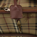 BURBERRY Nova Check Carry Case PVC Beige Gold Auth bs36358-23