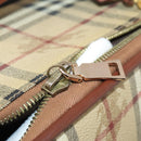BURBERRY Nova Check Carry Case PVC Beige Gold Auth bs36358-9