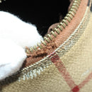 BURBERRY Nova Check Carry Case PVC Beige Gold Auth bs36358-10