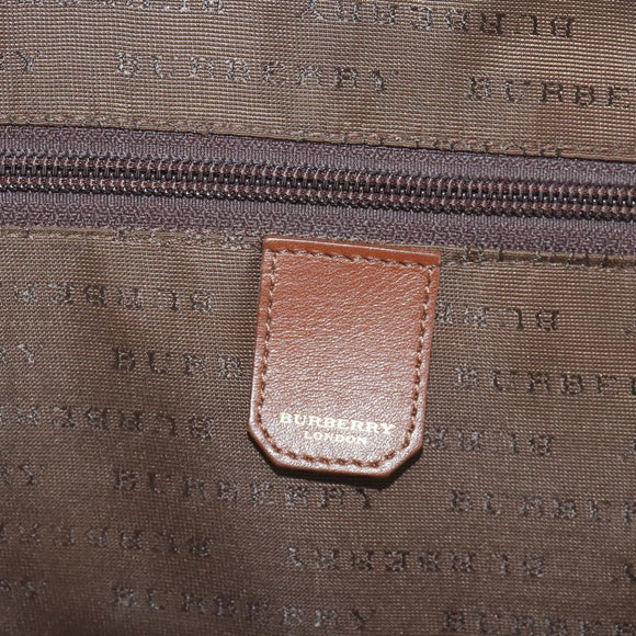 BURBERRY Nova Check Carry Case PVC Beige Gold Auth bs36358