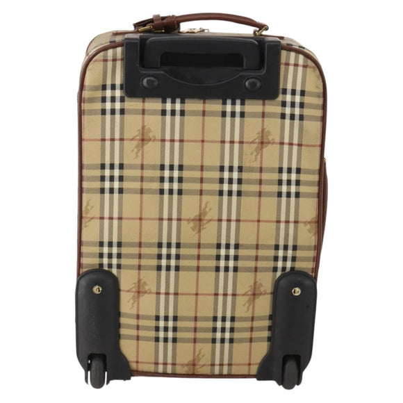 BURBERRY Nova Check Carry Case PVC Beige Gold Auth bs36358