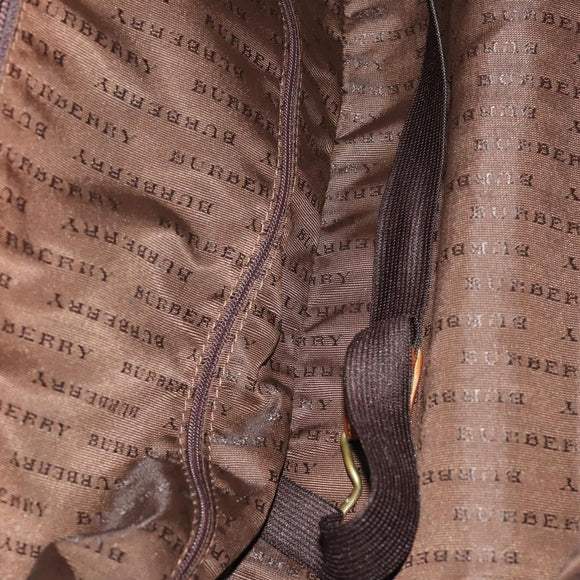 BURBERRY Nova Check Carry Case PVC Beige Gold Auth bs36358