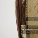 BURBERRY Nova Check Carry Case PVC Beige Gold Auth bs36358-5