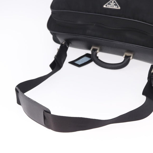 PRADA Garment Cover Nylon Black Silver Auth bs36359