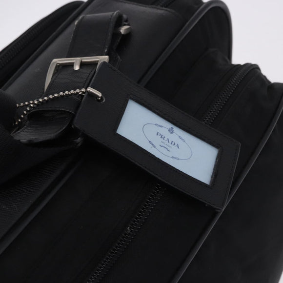 PRADA Garment Cover Nylon Black Silver Auth bs36359