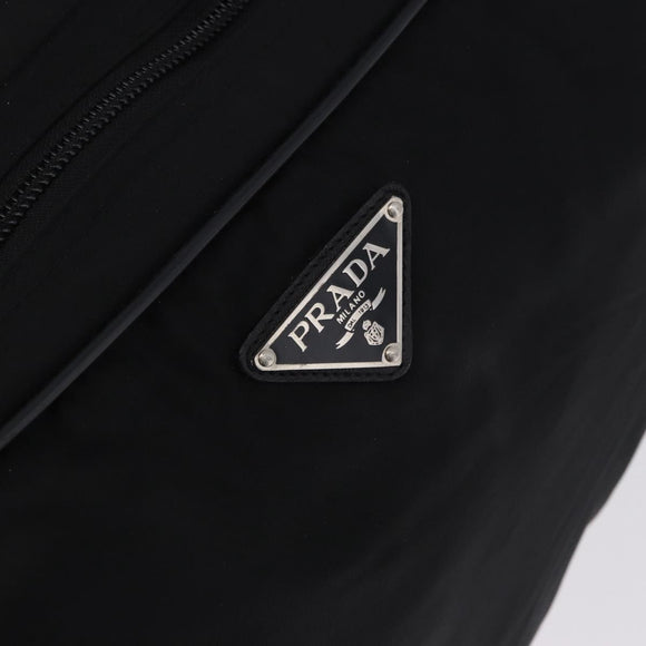 PRADA Garment Cover Nylon Black Silver Auth bs36359