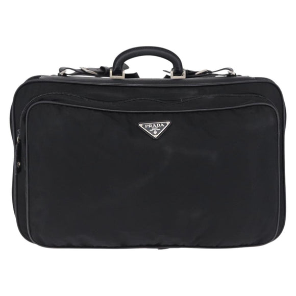 PRADA Garment Cover Nylon Black Silver Auth bs36359