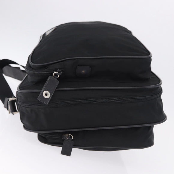 PRADA Garment Cover Nylon Black Silver Auth bs36359