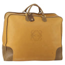LOEWE Boston Bag Leather Beige Gold Auth bs36360-1